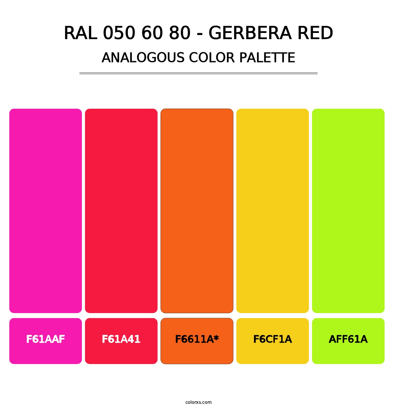 RAL 050 60 80 - Gerbera Red - Analogous Color Palette