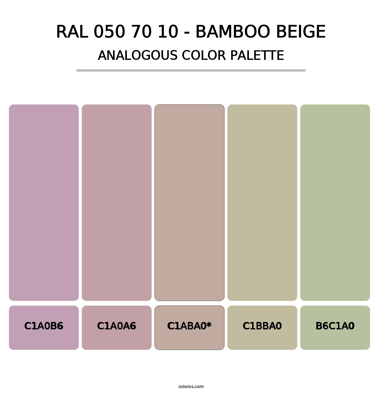 RAL 050 70 10 - Bamboo Beige - Analogous Color Palette