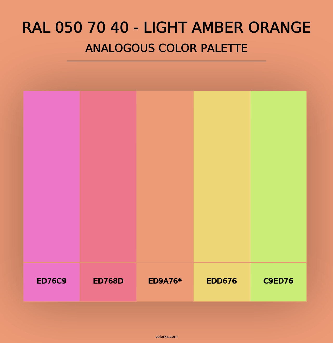 RAL 050 70 40 - Light Amber Orange - Analogous Color Palette