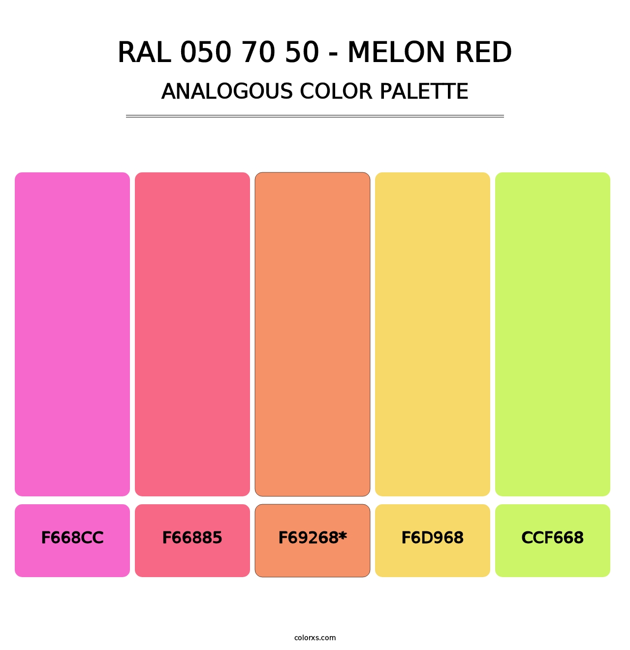 RAL 050 70 50 - Melon Red - Analogous Color Palette