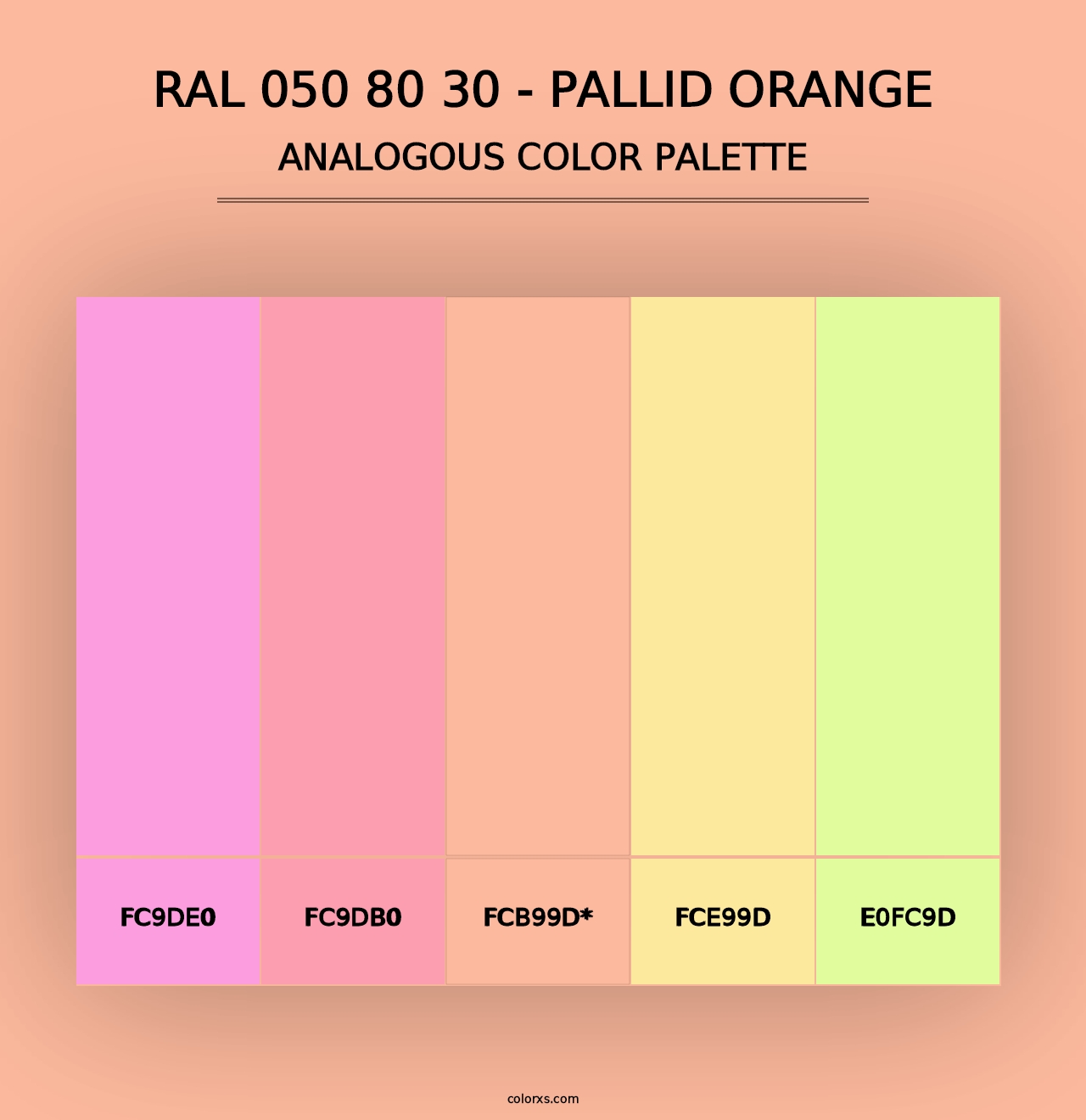 RAL 050 80 30 - Pallid Orange - Analogous Color Palette