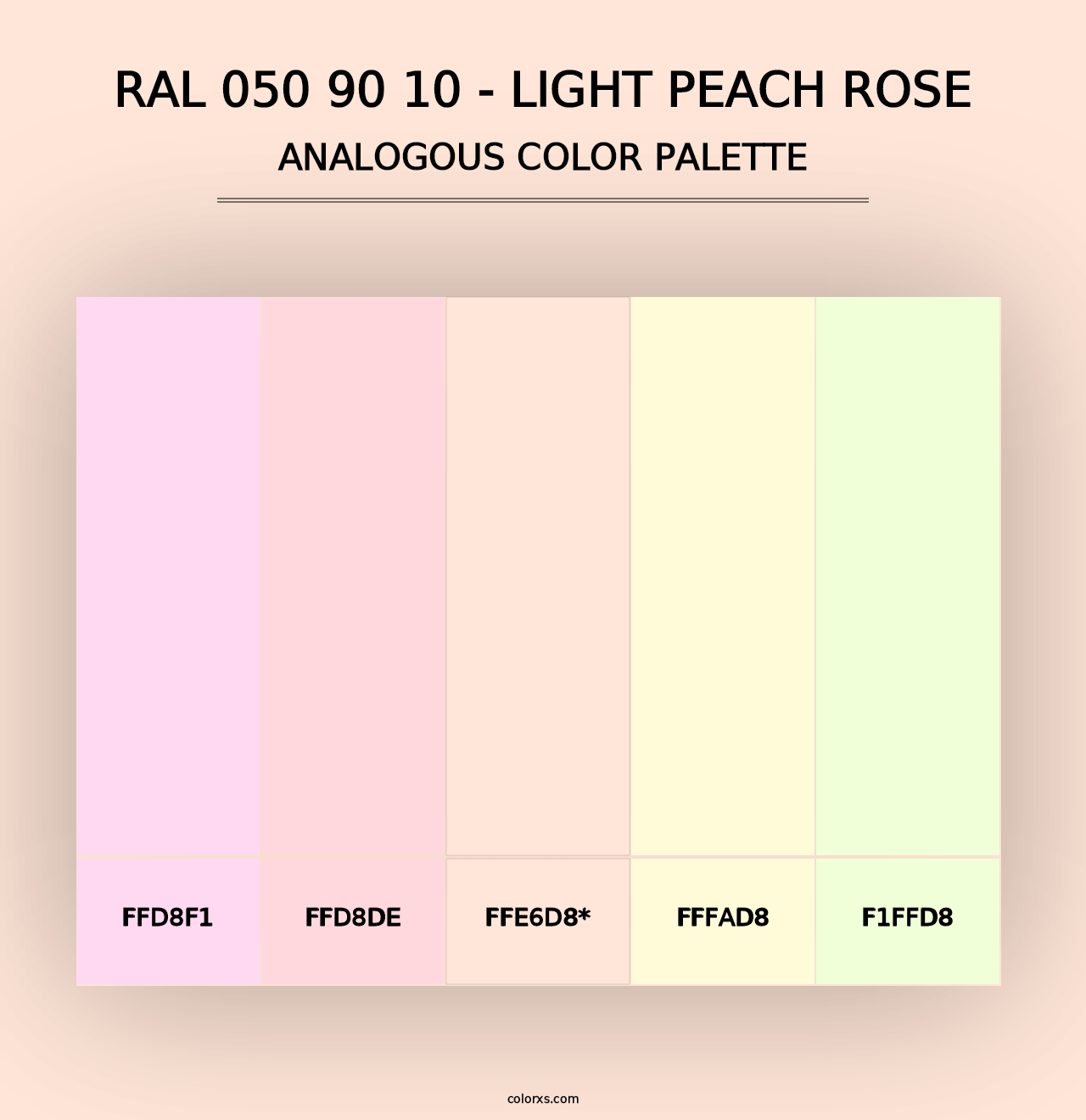 RAL 050 90 10 - Light Peach Rose - Analogous Color Palette