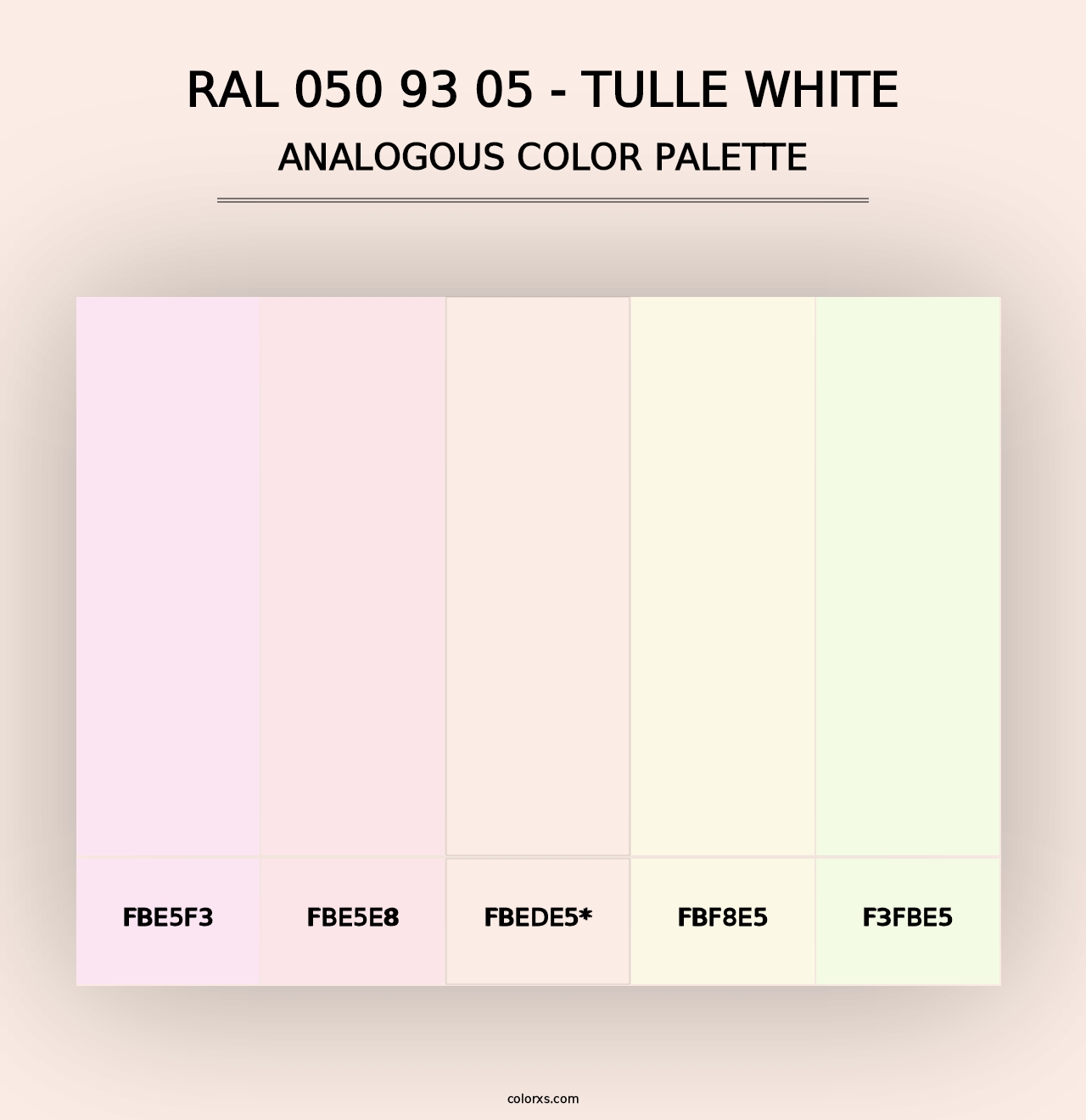 RAL 050 93 05 - Tulle White - Analogous Color Palette