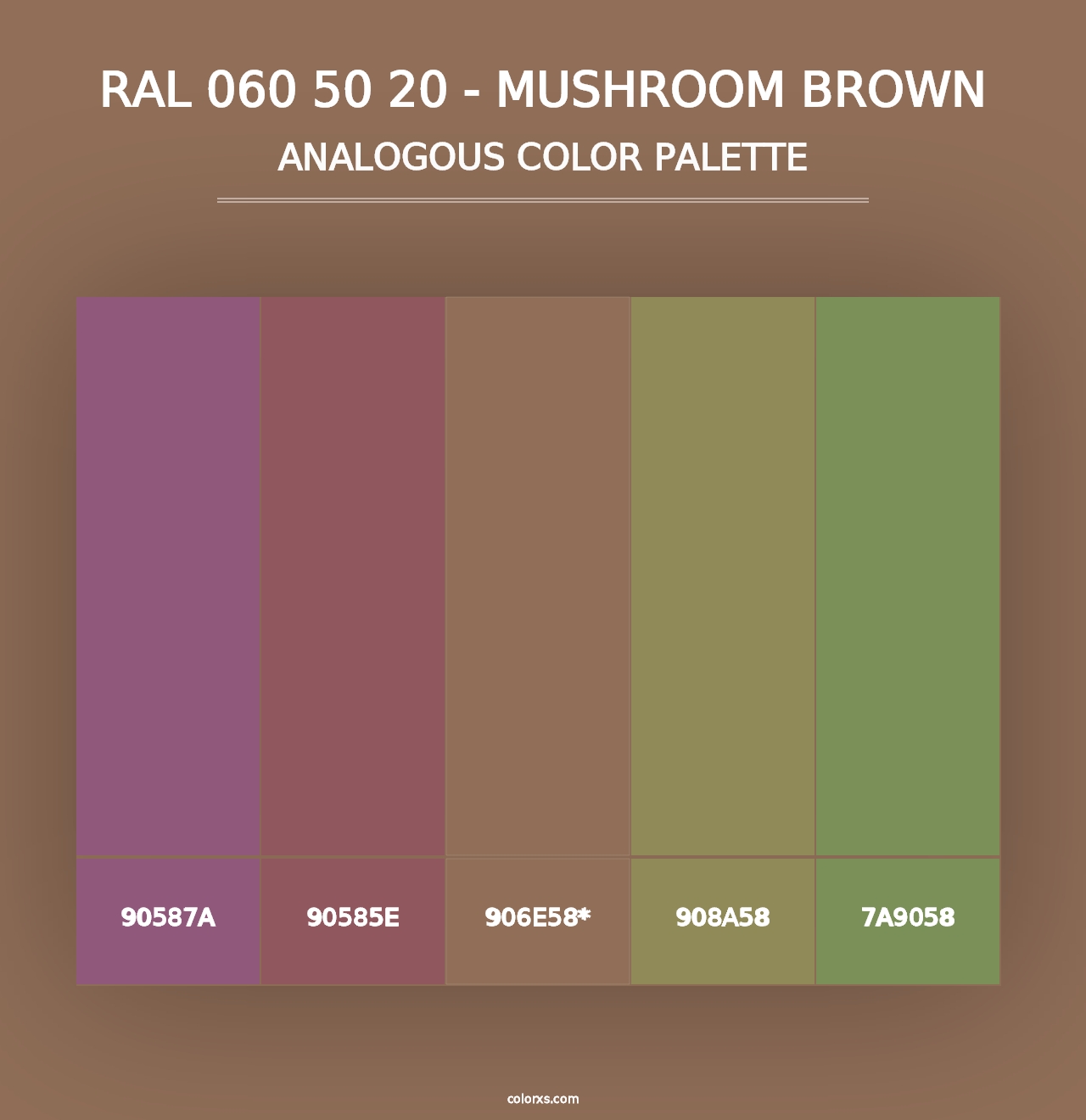 RAL 060 50 20 - Mushroom Brown - Analogous Color Palette