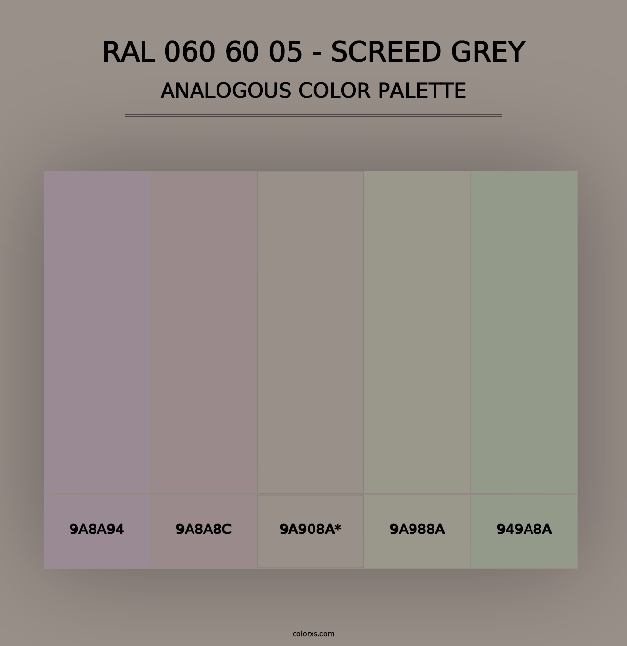 RAL 060 60 05 - Screed Grey - Analogous Color Palette