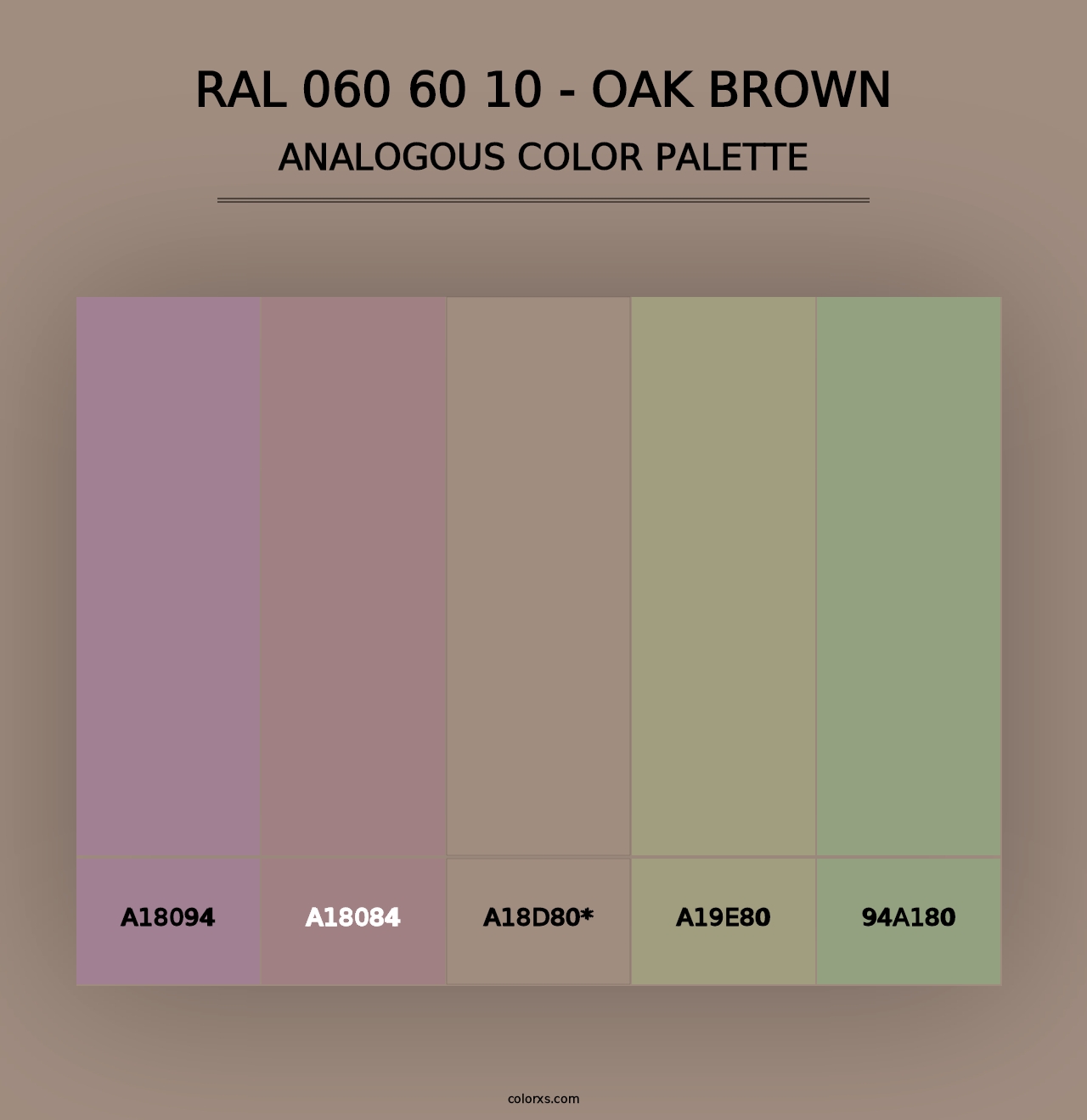 RAL 060 60 10 - Oak Brown - Analogous Color Palette