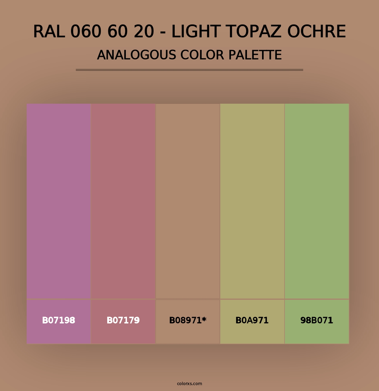 RAL 060 60 20 - Light Topaz Ochre - Analogous Color Palette