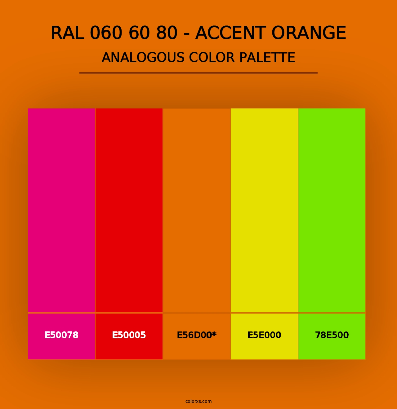 RAL 060 60 80 - Accent Orange - Analogous Color Palette