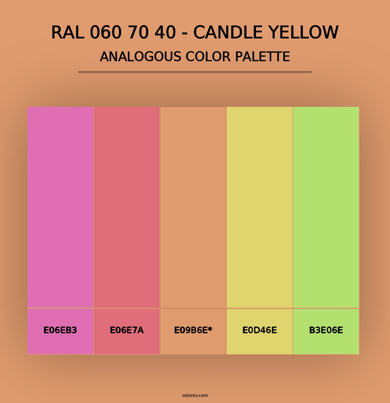 RAL 060 70 40 - Candle Yellow - Analogous Color Palette