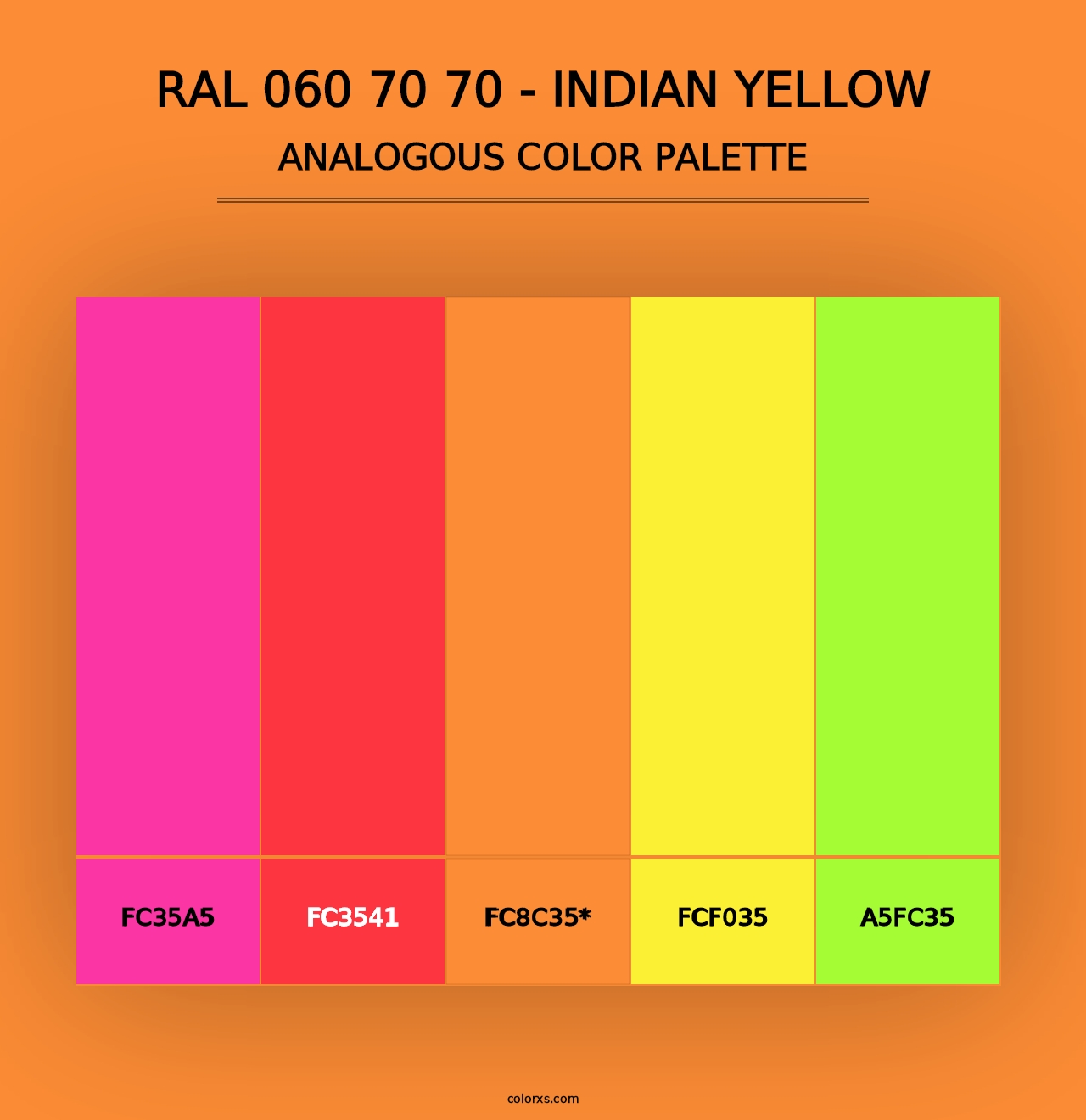 RAL 060 70 70 - Indian Yellow - Analogous Color Palette