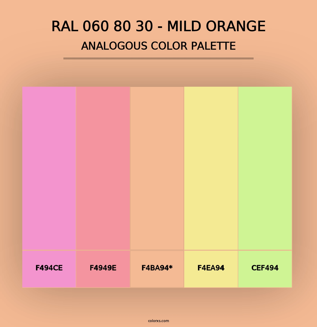 RAL 060 80 30 - Mild Orange - Analogous Color Palette