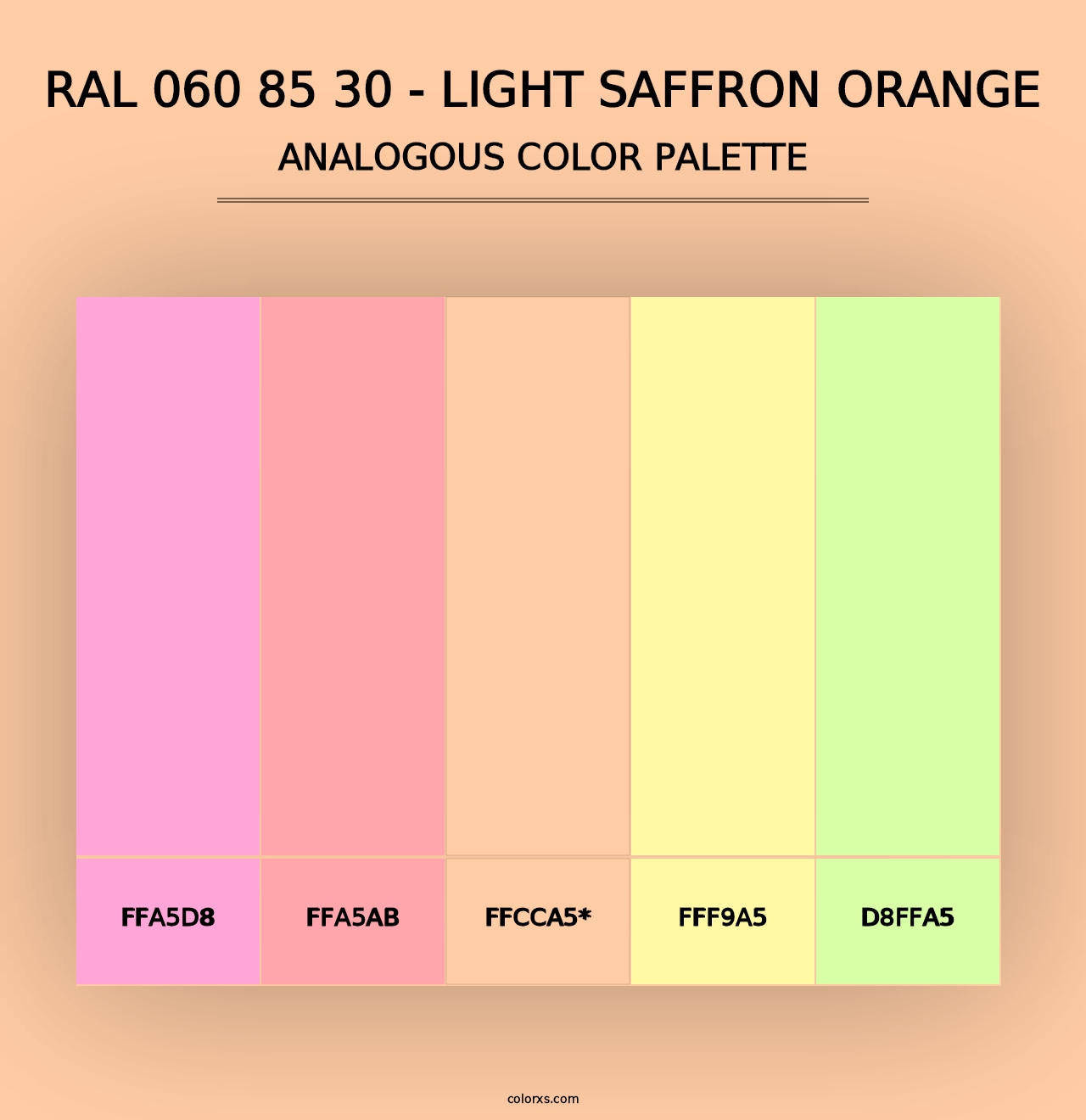 RAL 060 85 30 - Light Saffron Orange - Analogous Color Palette