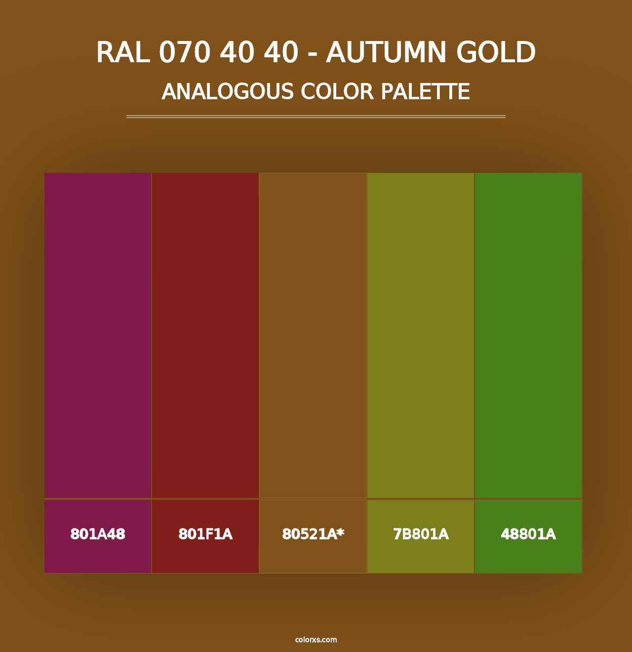 RAL 070 40 40 - Autumn Gold - Analogous Color Palette