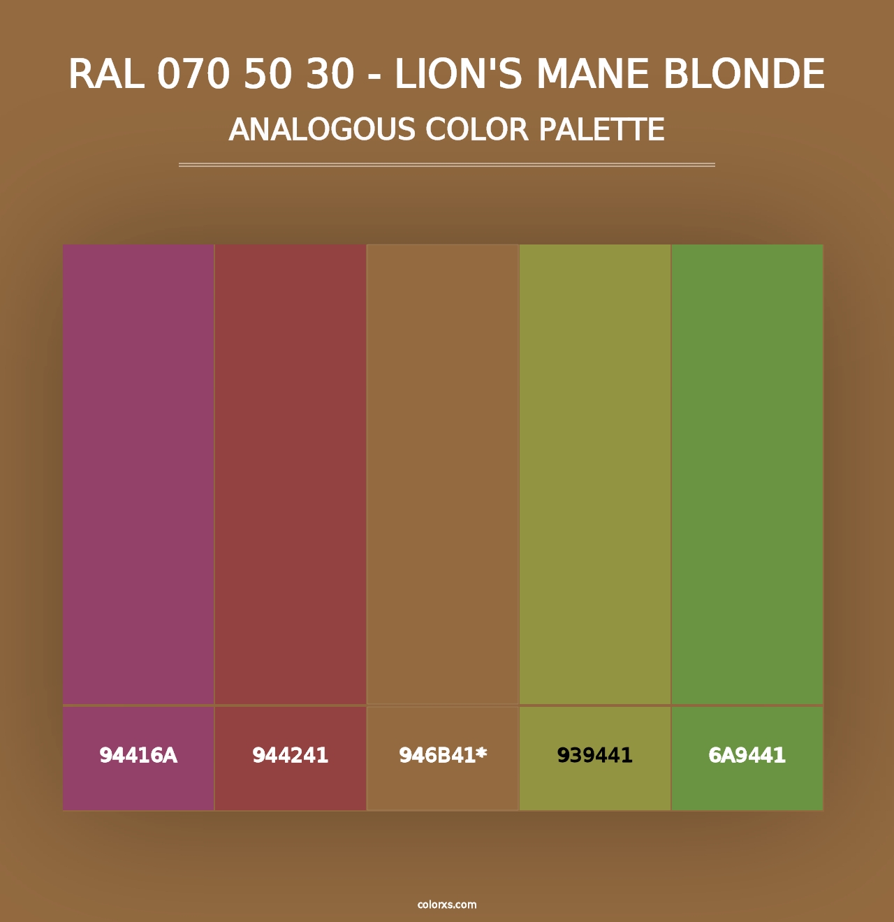 RAL 070 50 30 - Lion's Mane Blonde - Analogous Color Palette