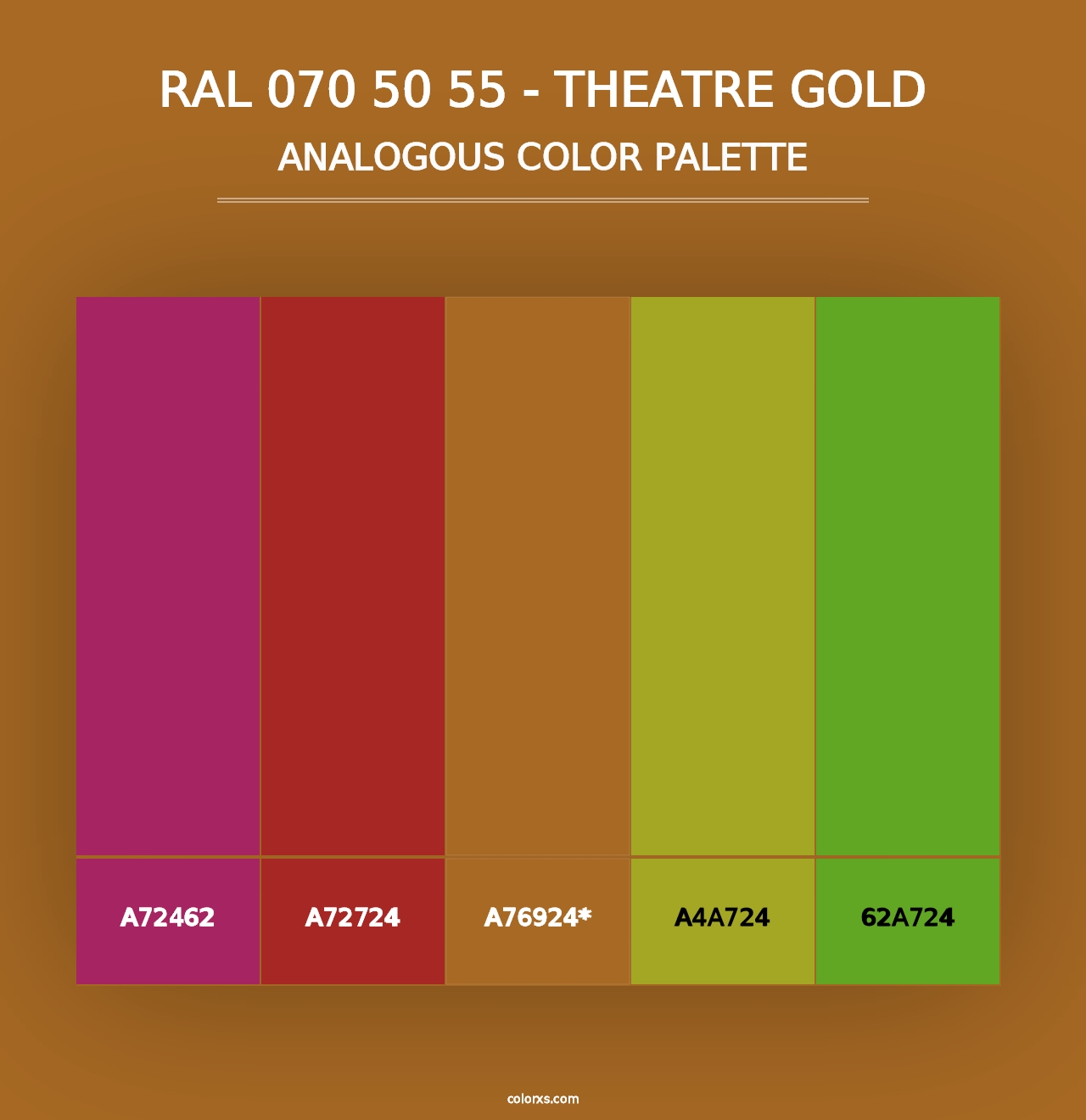 RAL 070 50 55 - Theatre Gold - Analogous Color Palette