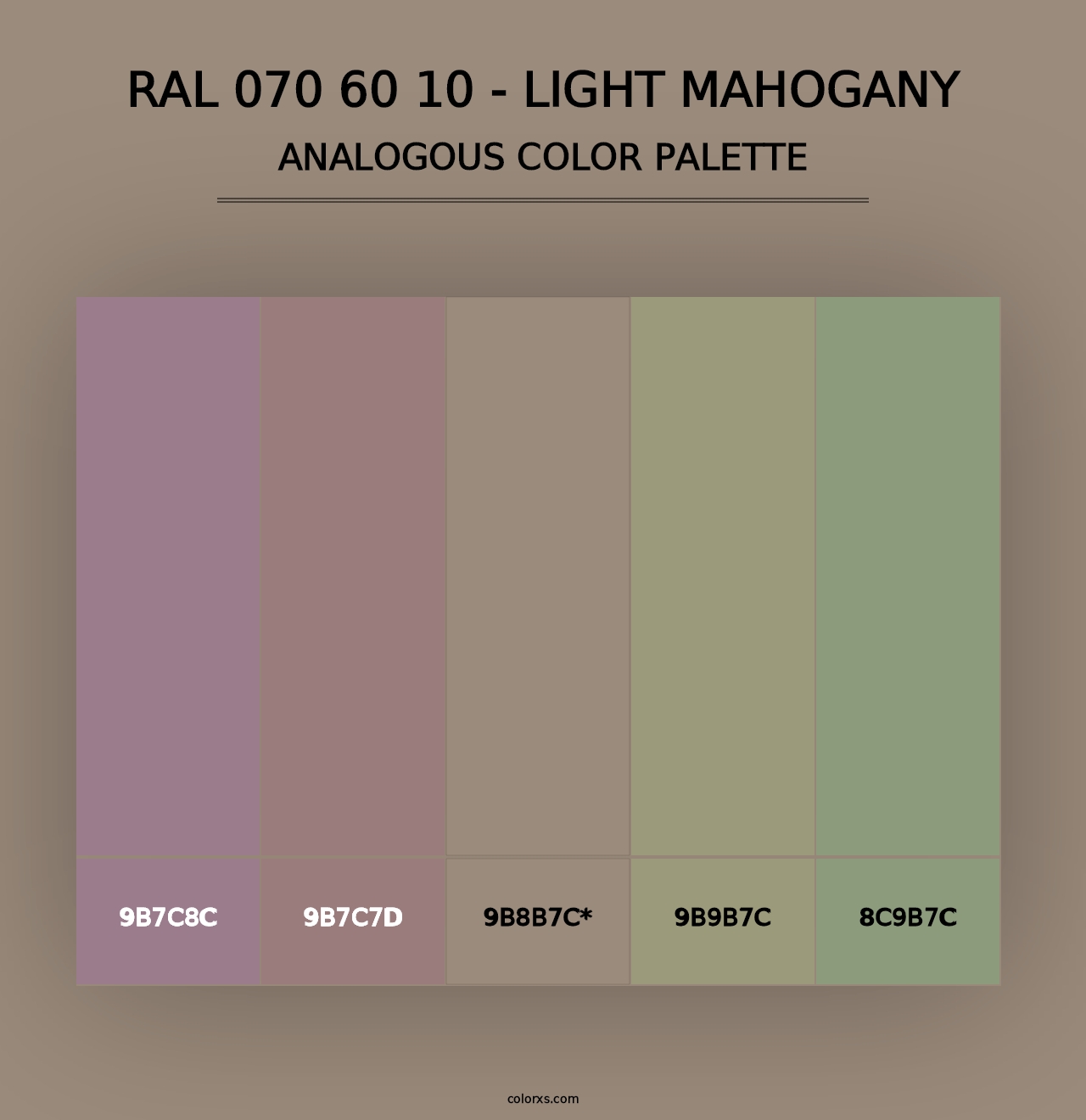 RAL 070 60 10 - Light Mahogany - Analogous Color Palette