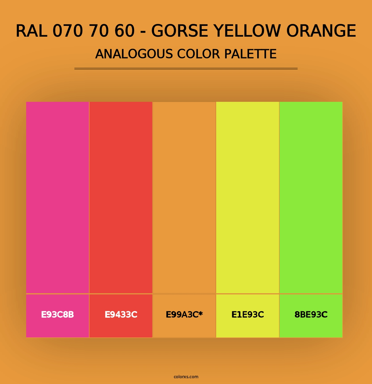 RAL 070 70 60 - Gorse Yellow Orange - Analogous Color Palette