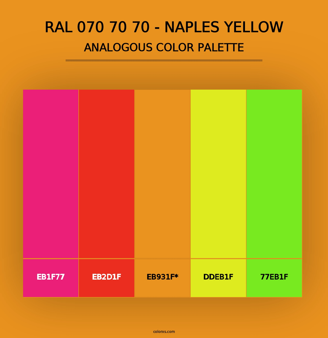 RAL 070 70 70 - Naples Yellow - Analogous Color Palette