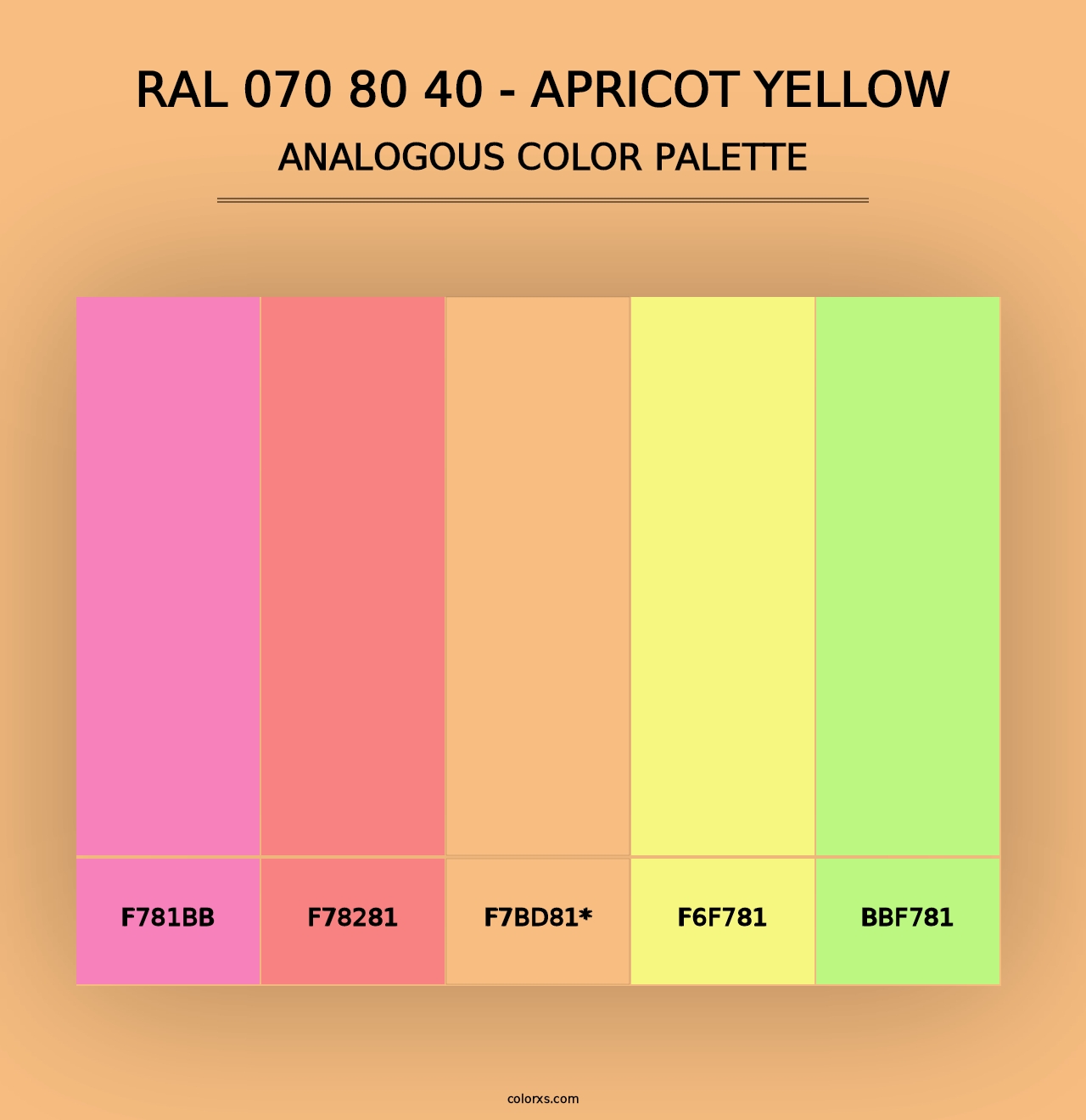 RAL 070 80 40 - Apricot Yellow - Analogous Color Palette