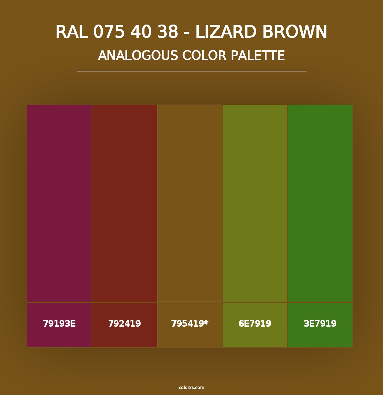 RAL 075 40 38 - Lizard Brown - Analogous Color Palette