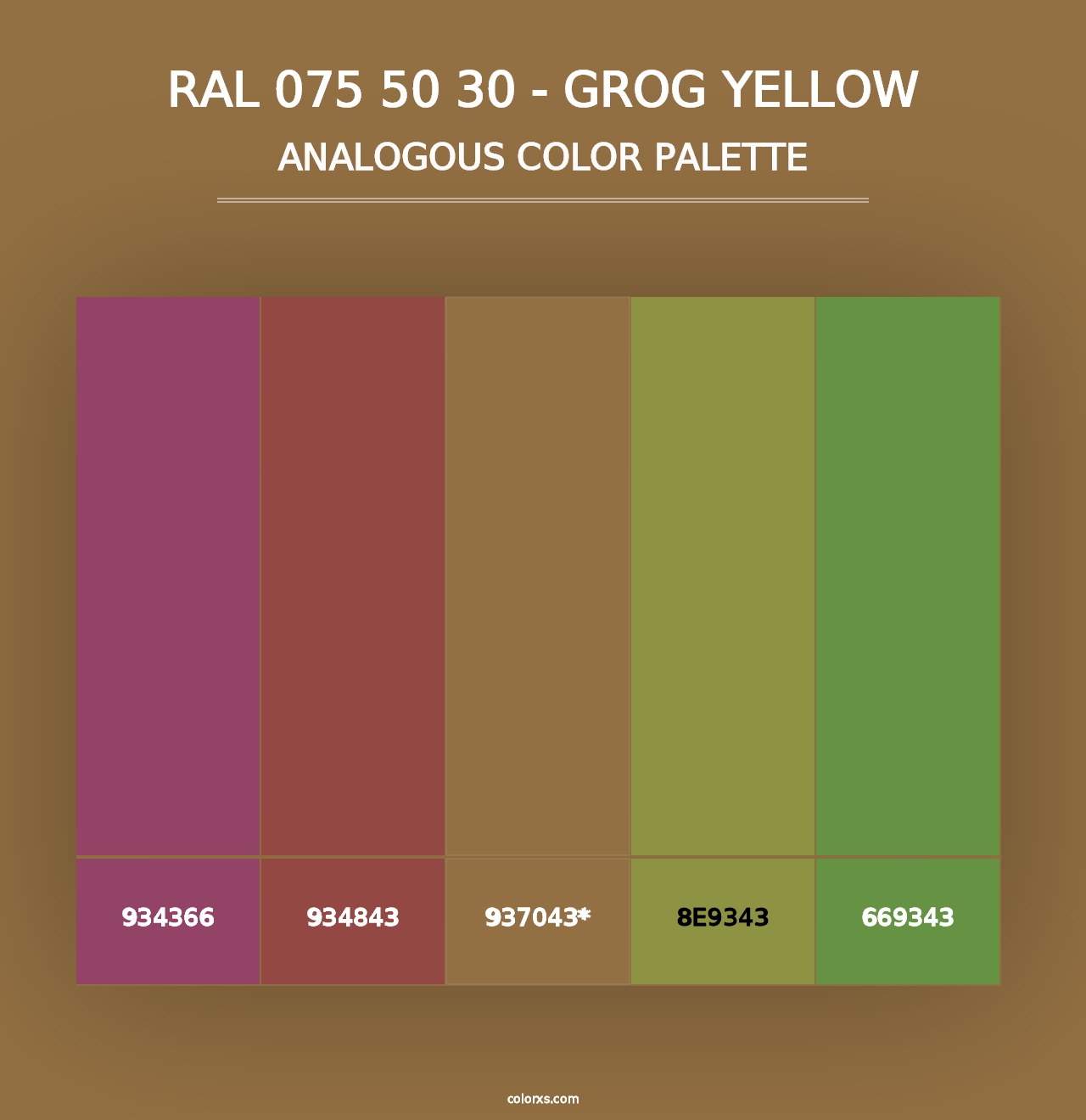 RAL 075 50 30 - Grog Yellow - Analogous Color Palette