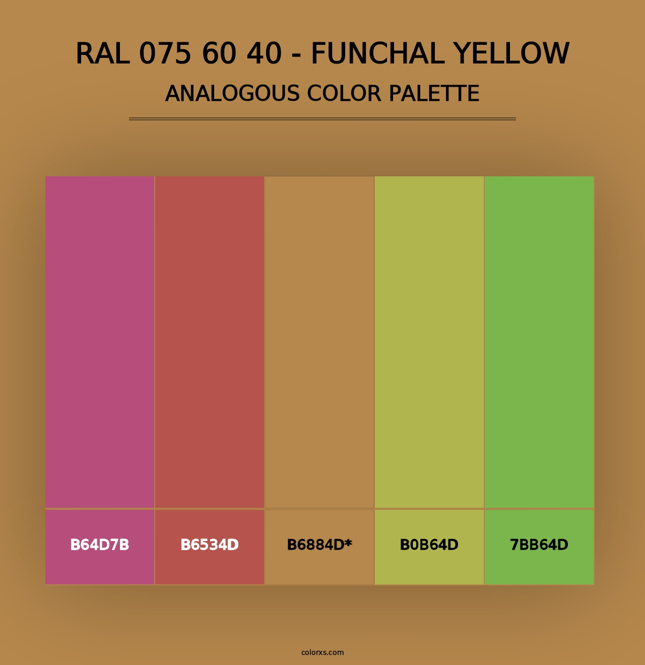 RAL 075 60 40 - Funchal Yellow - Analogous Color Palette