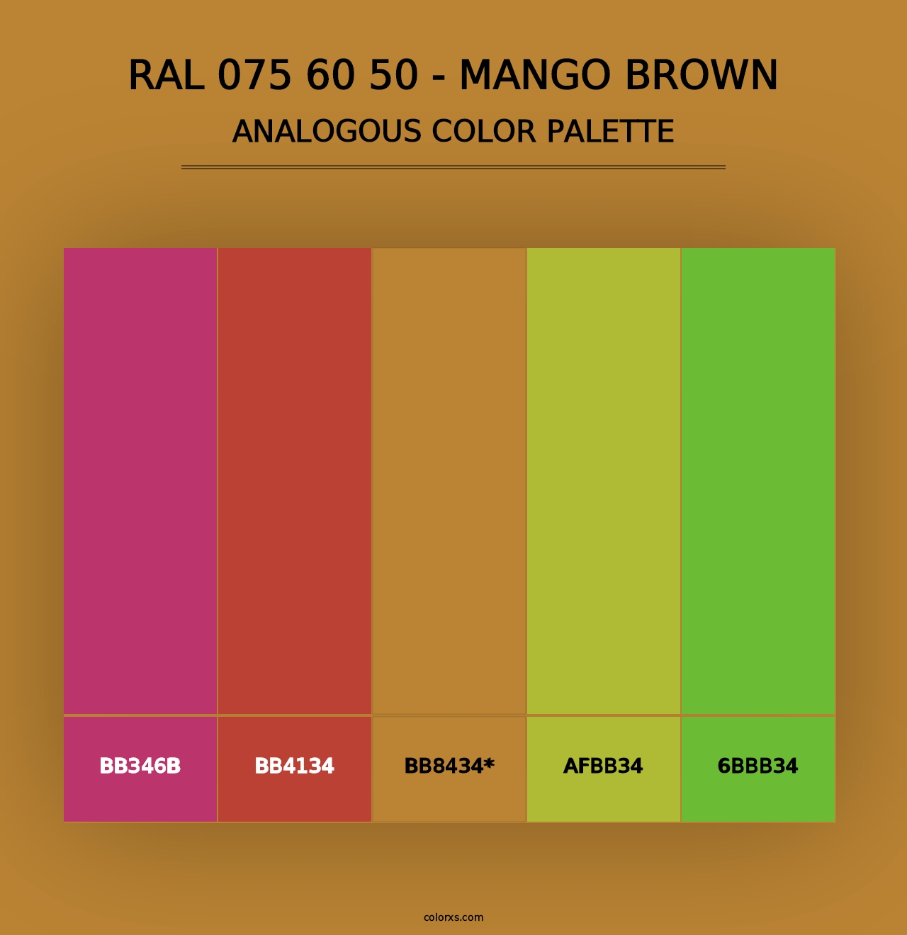 RAL 075 60 50 - Mango Brown - Analogous Color Palette