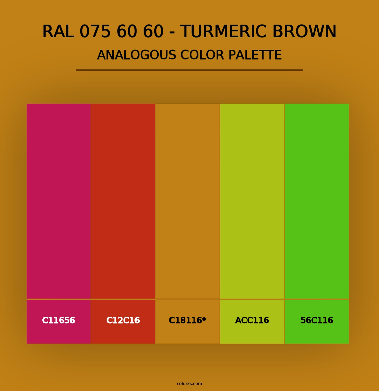 RAL 075 60 60 - Turmeric Brown - Analogous Color Palette