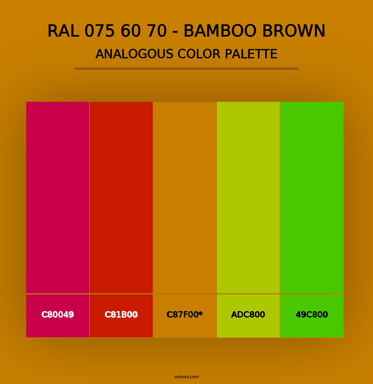 RAL 075 60 70 - Bamboo Brown - Analogous Color Palette