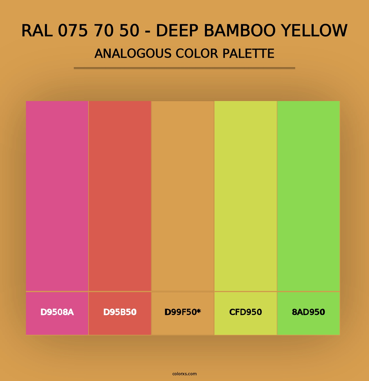 RAL 075 70 50 - Deep Bamboo Yellow - Analogous Color Palette