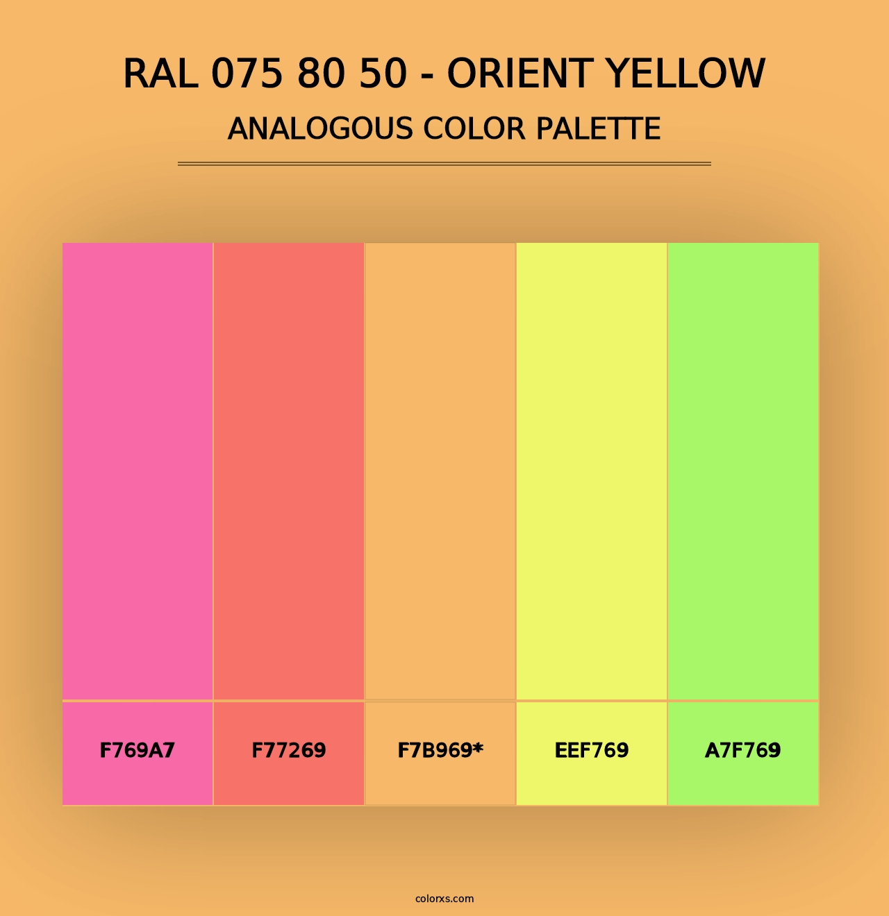 RAL 075 80 50 - Orient Yellow - Analogous Color Palette