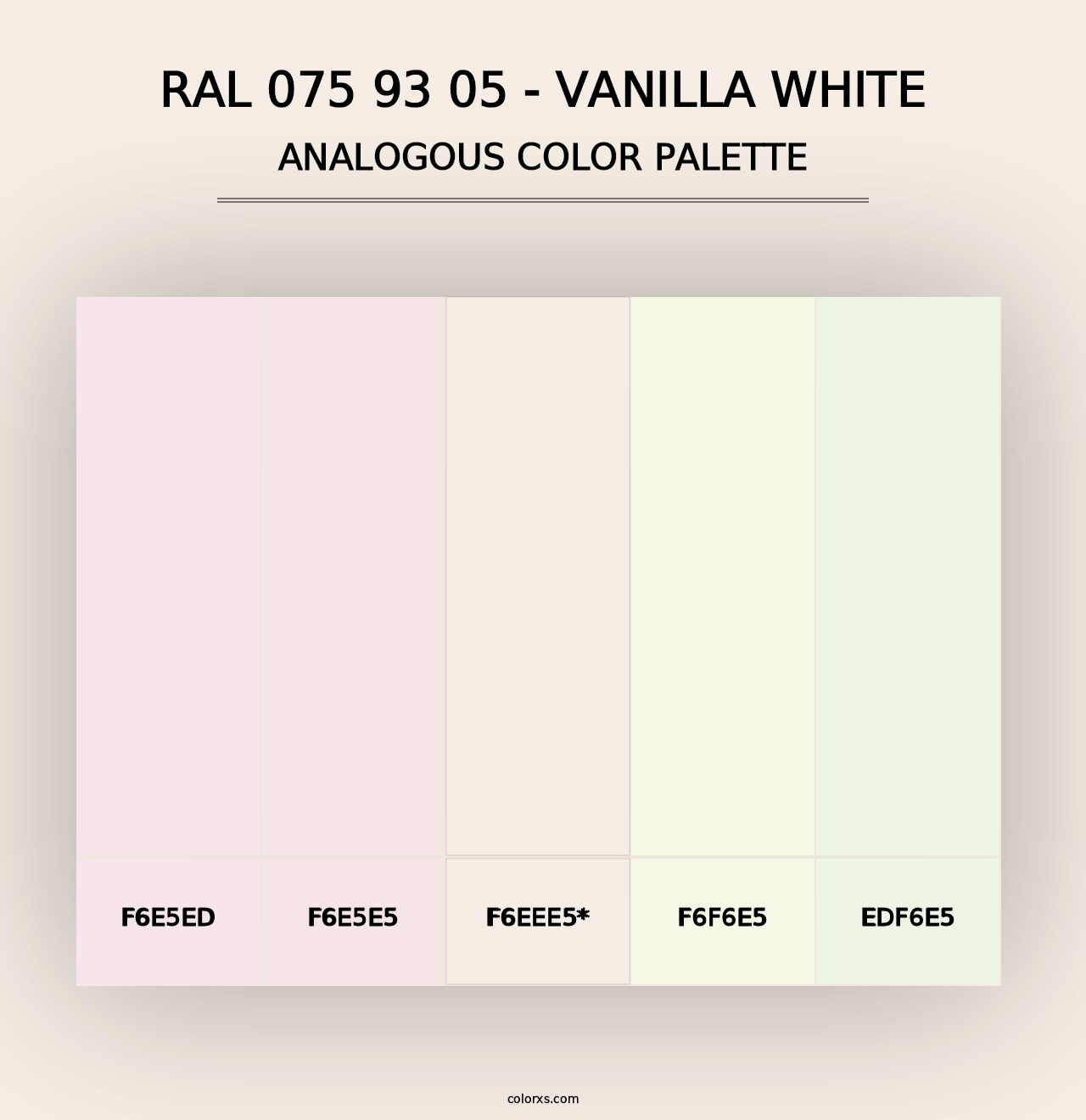 RAL 075 93 05 - Vanilla White - Analogous Color Palette