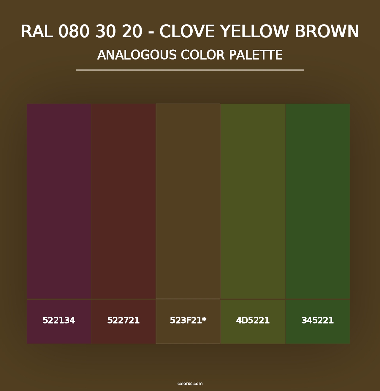 RAL 080 30 20 - Clove Yellow Brown - Analogous Color Palette