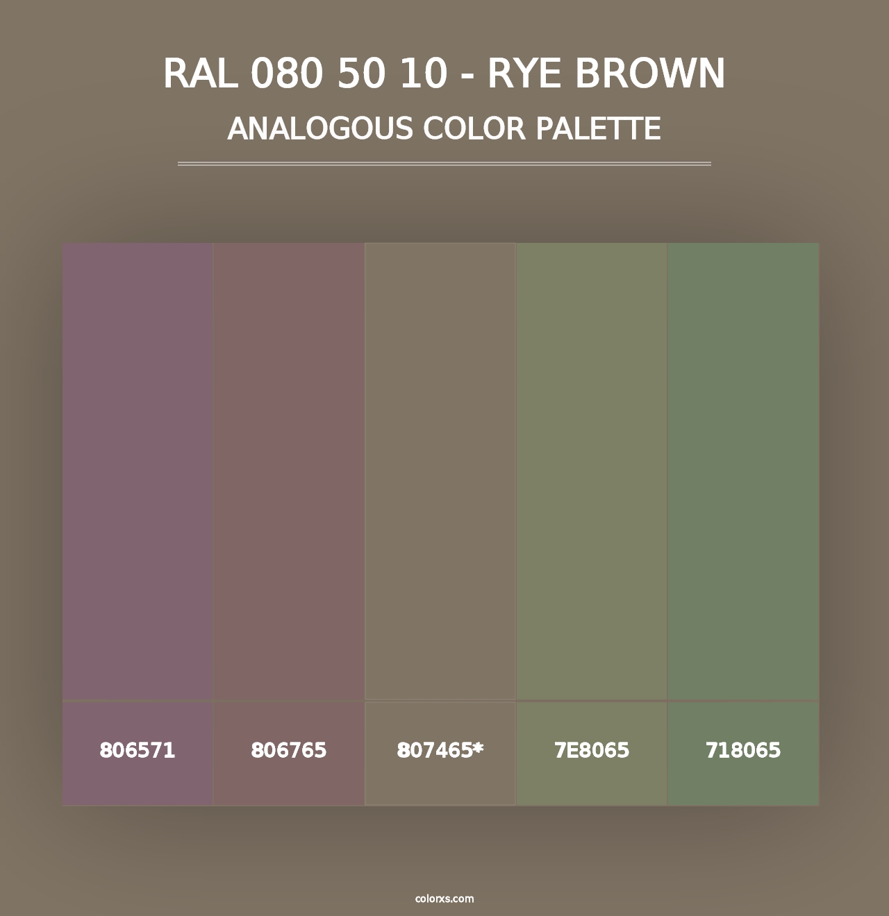 RAL 080 50 10 - Rye Brown - Analogous Color Palette