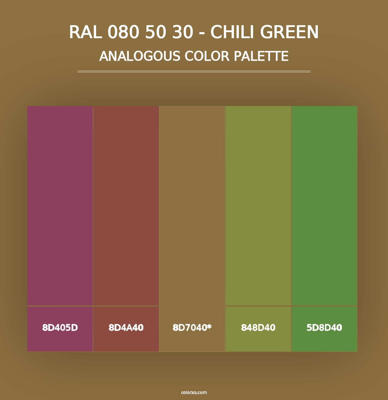 RAL 080 50 30 - Chili Green - Analogous Color Palette