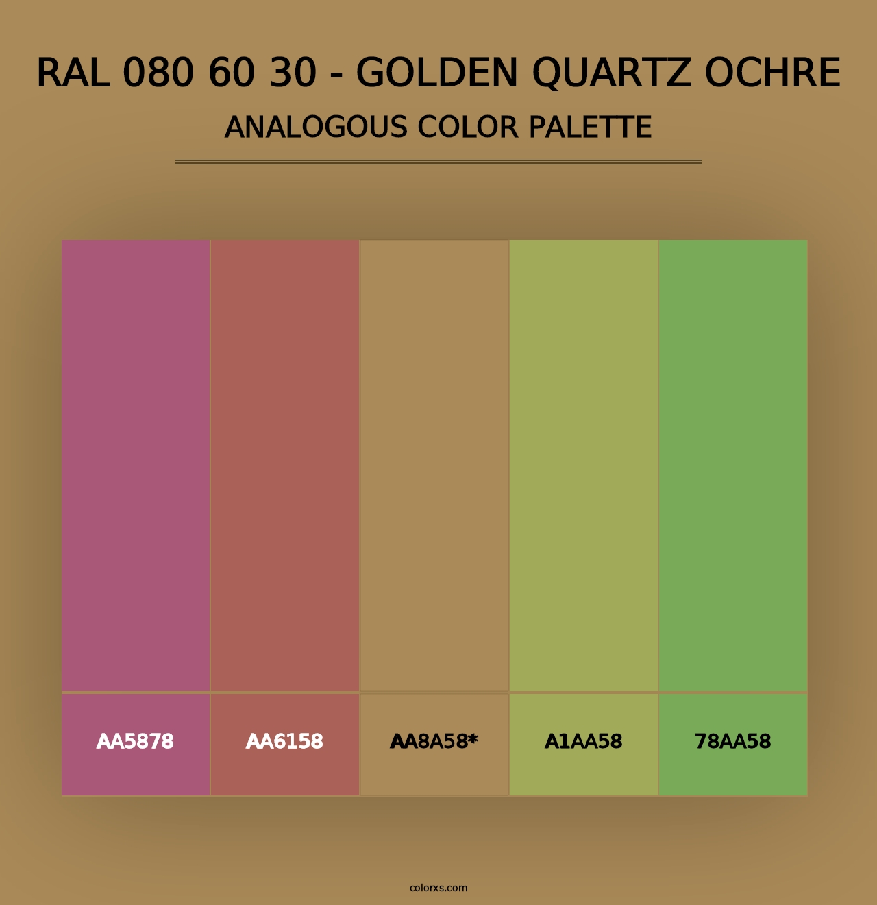 RAL 080 60 30 - Golden Quartz Ochre - Analogous Color Palette