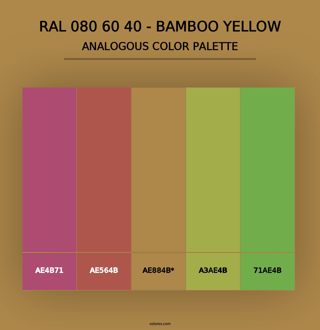 RAL 080 60 40 - Bamboo Yellow - Analogous Color Palette