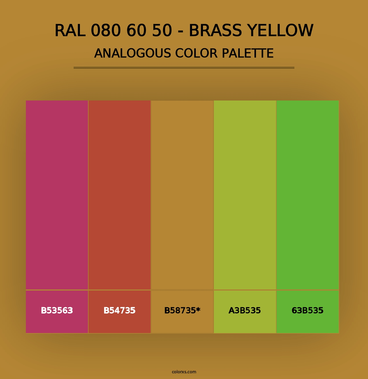 RAL 080 60 50 - Brass Yellow - Analogous Color Palette