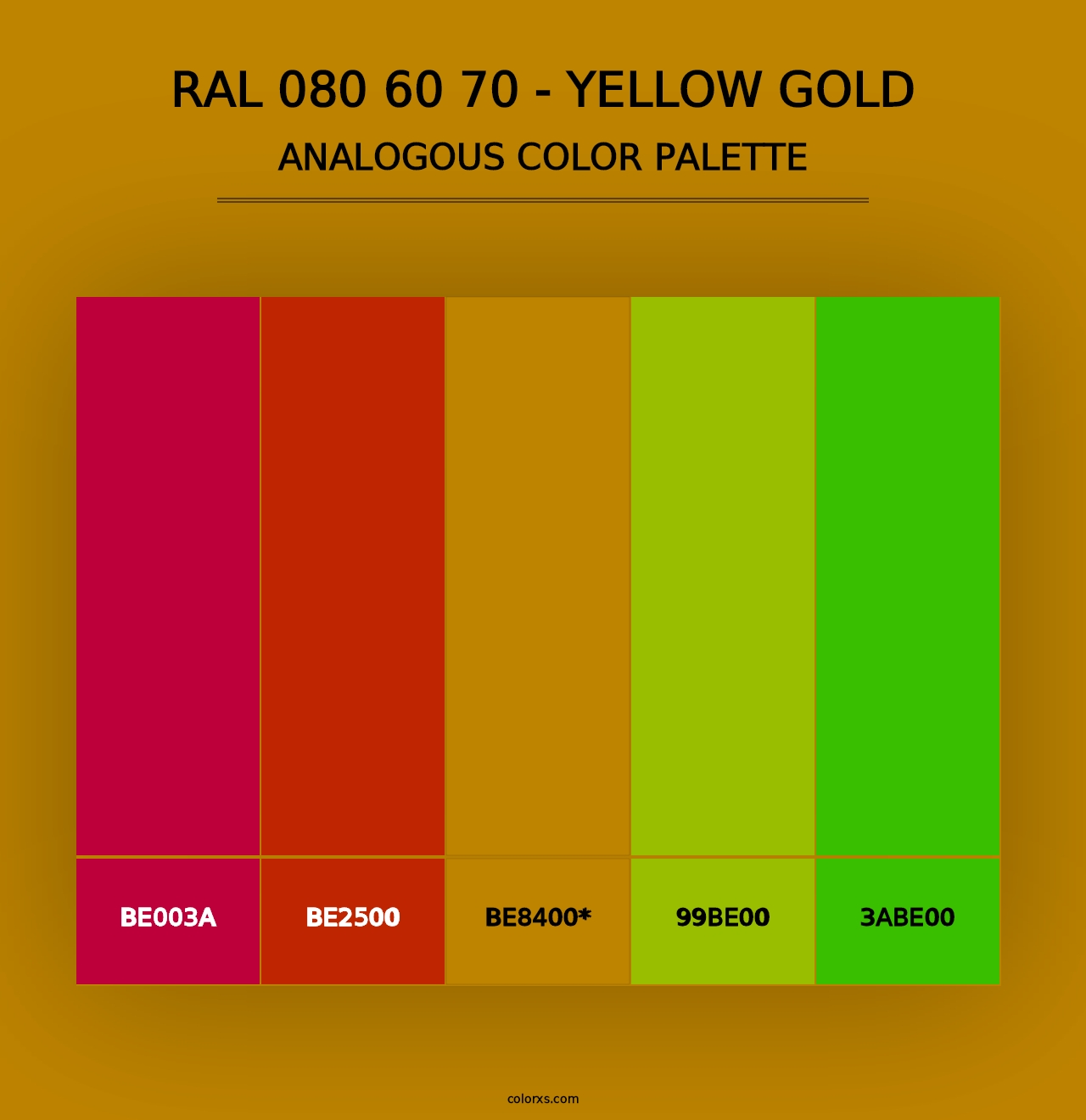 RAL 080 60 70 - Yellow Gold - Analogous Color Palette