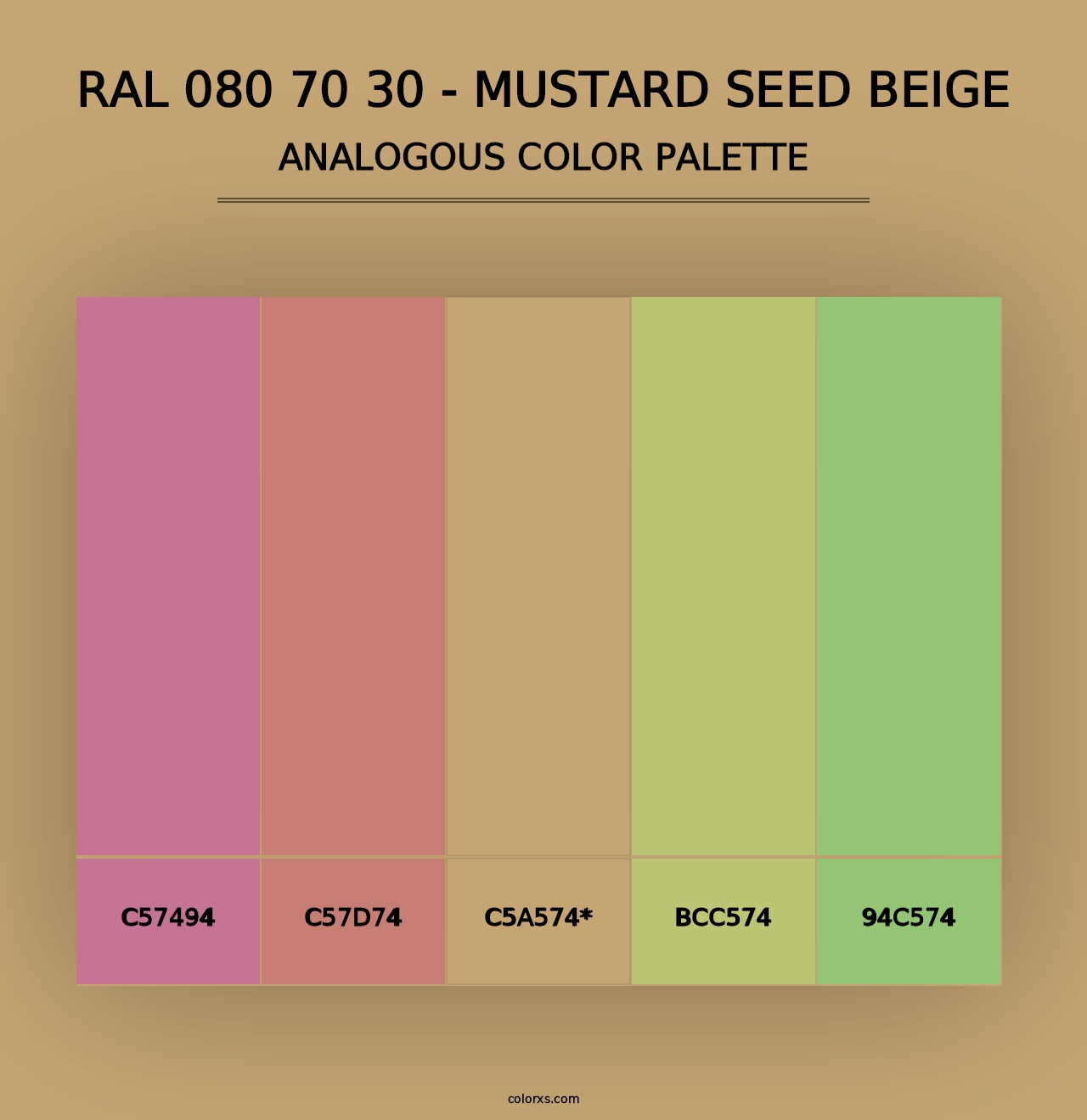 RAL 080 70 30 - Mustard Seed Beige - Analogous Color Palette