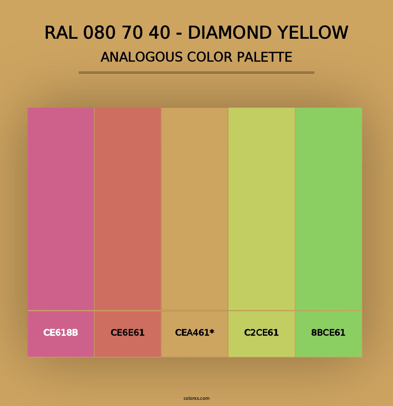 RAL 080 70 40 - Diamond Yellow - Analogous Color Palette