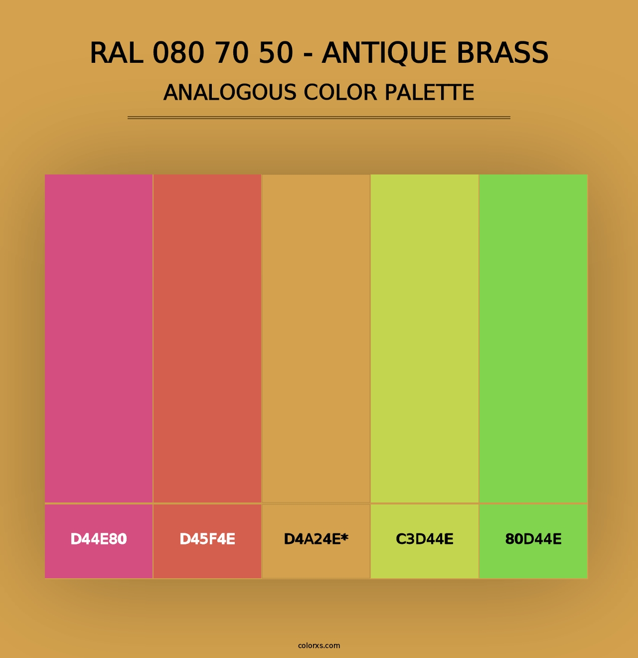 RAL 080 70 50 - Antique Brass - Analogous Color Palette