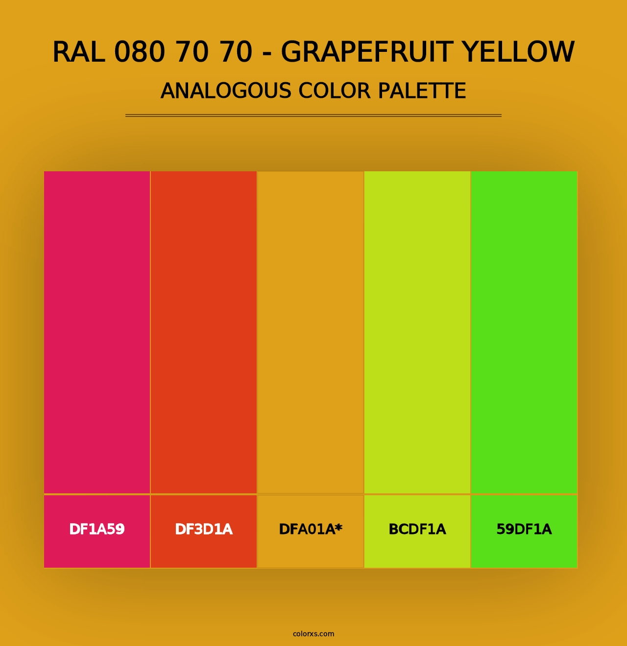 RAL 080 70 70 - Grapefruit Yellow - Analogous Color Palette