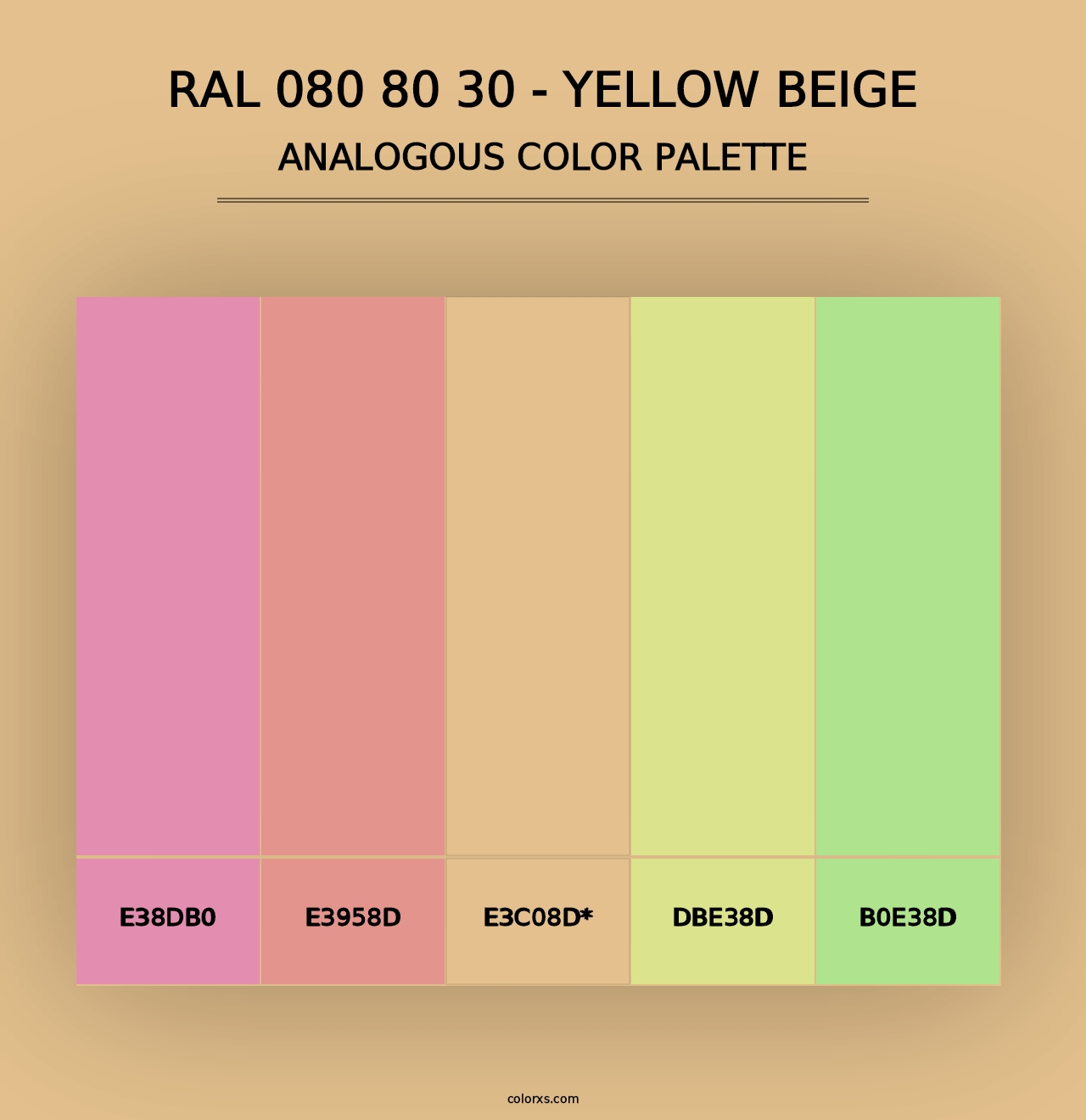 RAL 080 80 30 - Yellow Beige - Analogous Color Palette