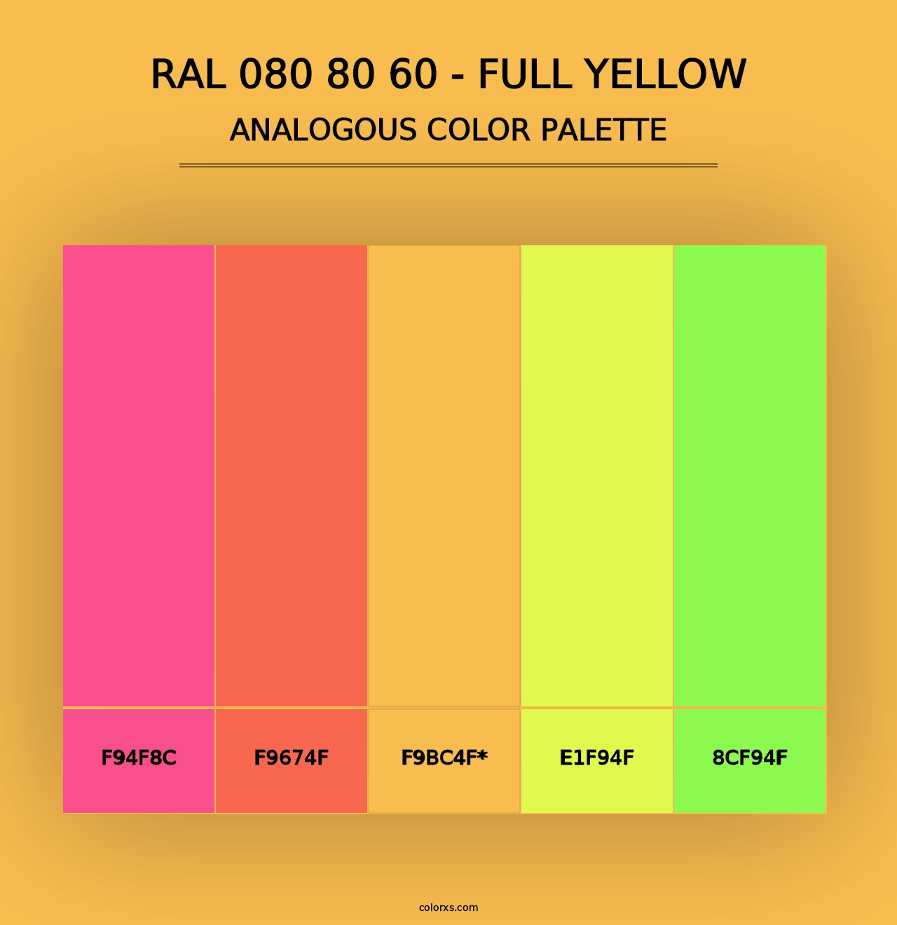 RAL 080 80 60 - Full Yellow - Analogous Color Palette