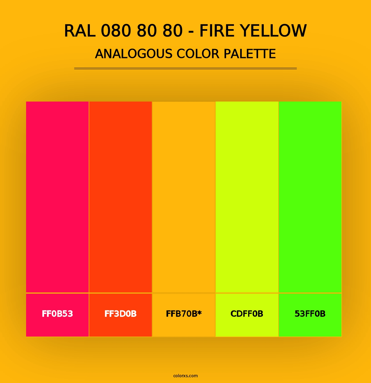 RAL 080 80 80 - Fire Yellow - Analogous Color Palette