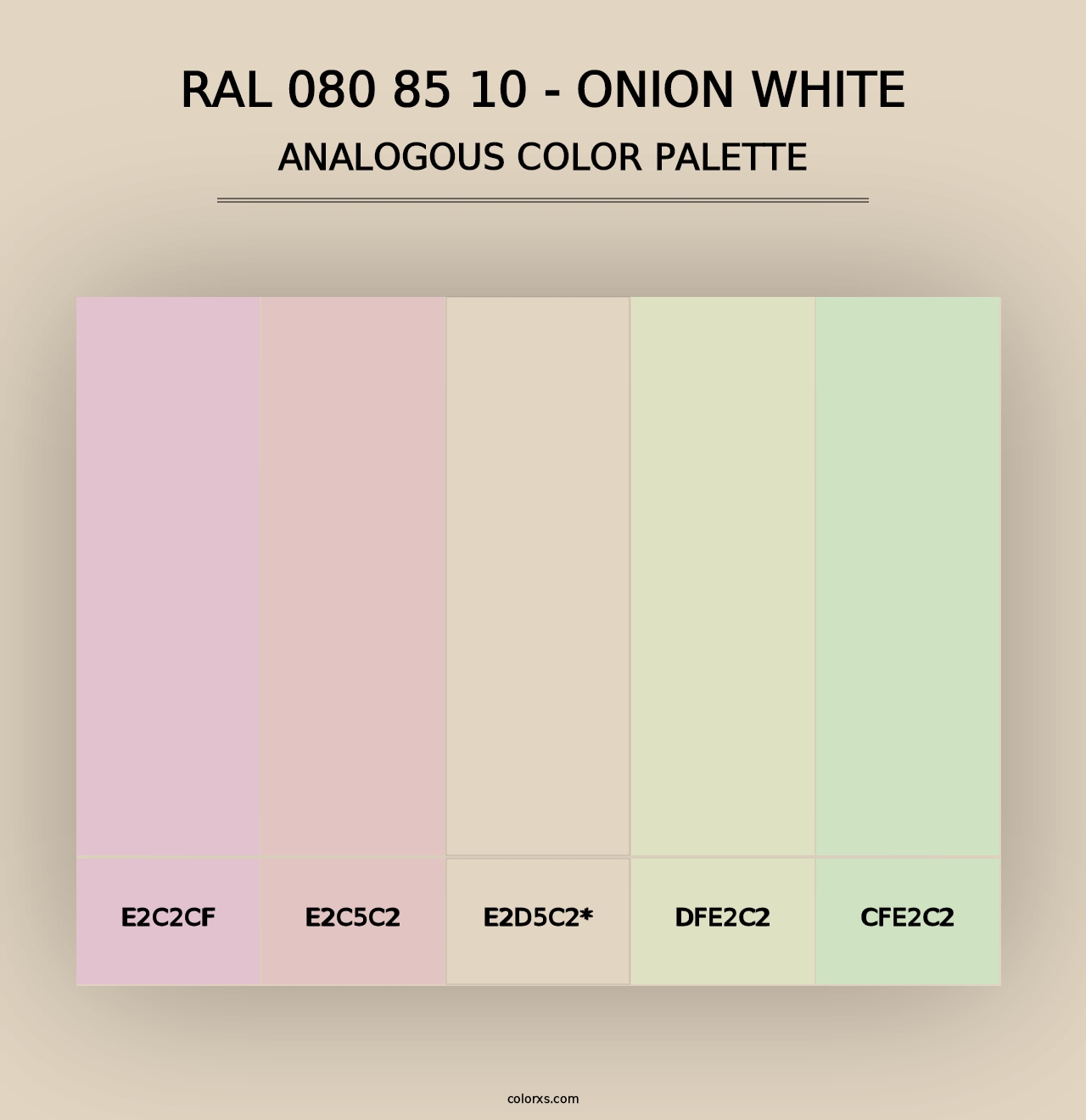 RAL 080 85 10 - Onion White - Analogous Color Palette