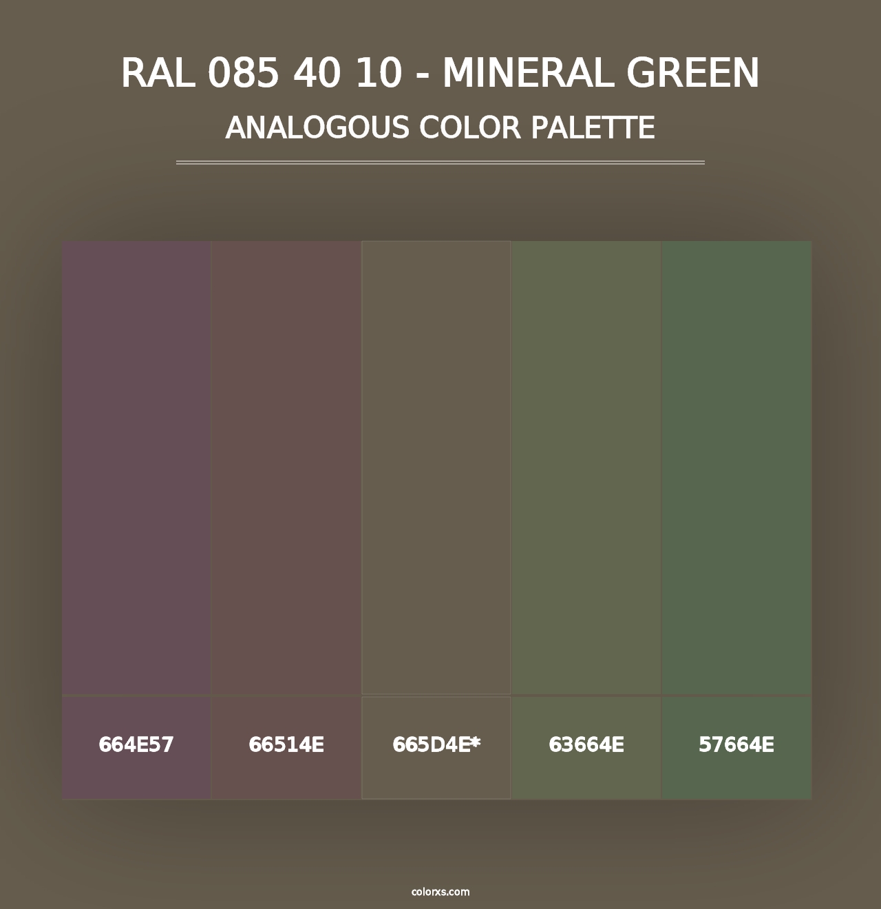 RAL 085 40 10 - Mineral Green - Analogous Color Palette