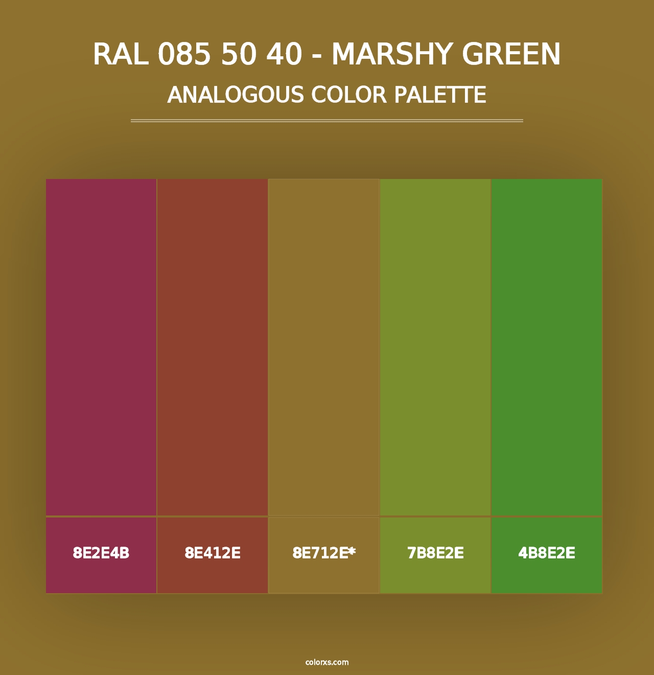 RAL 085 50 40 - Marshy Green - Analogous Color Palette