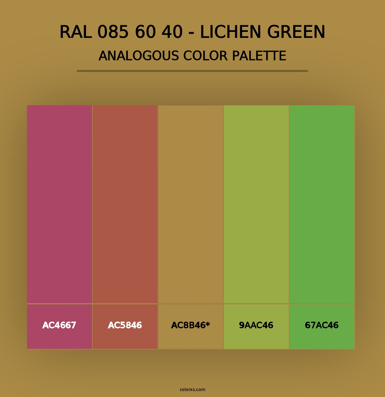 RAL 085 60 40 - Lichen Green - Analogous Color Palette